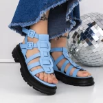Sandale Dama cu Talpa Joasa 3HXS52 Albastru » meishop.life