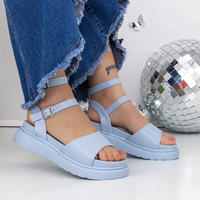 Sandale Dama cu Talpa Joasa 3HXS56 Albastru » meishop.life