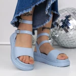 Sandale Dama cu Talpa Joasa 3HXS56 Albastru » meishop.life