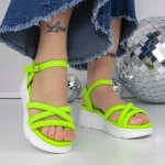 Sandale Dama cu Talpa Joasa 3HXS58 Galben » meishop.life