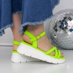Sandale Dama cu Talpa Joasa 3HXS58 Galben » meishop.life