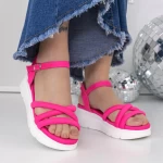 Sandale Dama cu Talpa Joasa 3HXS58 Roz » meishop.life