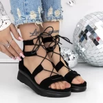 Sandale Dama cu Platforma 3HXS69 Negru » meishop.life