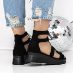 Sandale Dama cu Platforma 3HXS69 Negru » meishop.life