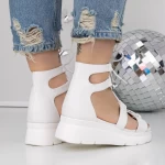 Sandale Dama cu Platforma 3HXS69 Alb » meishop.life