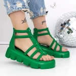 Sandale Dama cu Platforma 3HXS70 Verde » meishop.life