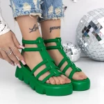 Sandale Dama cu Platforma 3HXS70 Verde » meishop.life