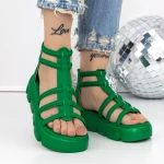 Sandale Dama cu Platforma 3HXS70 Verde » meishop.life