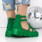 Sandale Dama cu Platforma 3HXS70 Verde » meishop.life