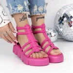 Sandale Dama cu Platforma 3HXS70 Roz » meishop.life