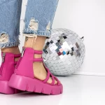 Sandale Dama cu Platforma 3HXS70 Roz » meishop.life