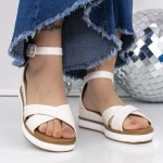 Sandale Dama cu Platforma 3GZ56 Alb » meishop.life