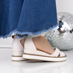 Sandale Dama cu Platforma 3GZ56 Alb » meishop.life