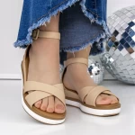 Sandale Dama cu Platforma 3GZ56 Bej » meishop.life