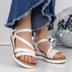 Sandale Dama cu Talpa Joasa 3GZ57 Alb » meishop.life