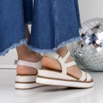 Sandale Dama cu Talpa Joasa 3GZ57 Alb » meishop.life
