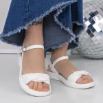 Sandale Dama cu Talpa Joasa 3GZ59 Alb » meishop.life