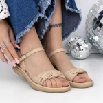 Sandale Dama cu Talpa Joasa 3GZ59 Bej » meishop.life