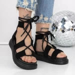 Sandale Dama cu Talpa Joasa 3HXS57 Negru » meishop.life