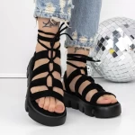Sandale Dama cu Platforma 3HXS63 Negru » meishop.life