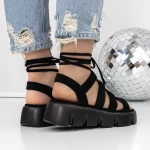 Sandale Dama cu Platforma 3HXS63 Negru » meishop.life