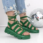 Sandale Dama cu Platforma 3HXS63 Verde » meishop.life