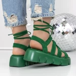 Sandale Dama cu Platforma 3HXS63 Verde » meishop.life