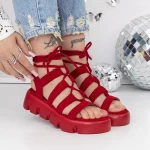 Sandale Dama cu Platforma 3HXS63 Rosu » meishop.life