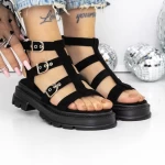 Sandale Dama cu Talpa Joasa 3HXS51 Negru » meishop.life