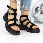 Sandale Dama cu Talpa Joasa 3HXS51 Negru » meishop.life