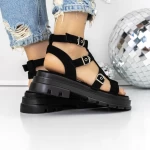 Sandale Dama cu Talpa Joasa 3HXS51 Negru » meishop.life