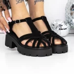 Sandale Dama cu Toc si Platforma 3GZ63A Negru » meishop.life