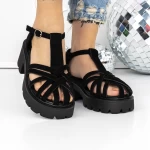 Sandale Dama cu Toc si Platforma 3GZ63A Negru » meishop.life