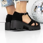 Sandale Dama cu Toc si Platforma 3GZ63A Negru » meishop.life