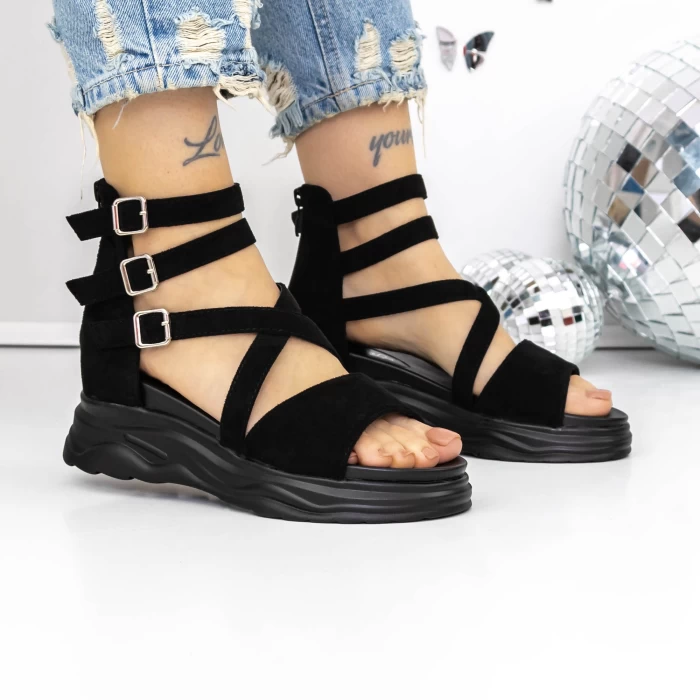 Sandale Dama cu Platforma 3H20 Negru » meishop.life