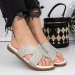Papuci Dama cu Talpa Joasa 3PT17 Argintiu » meishop.life