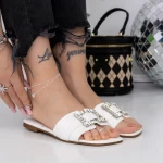 Papuci Dama cu Talpa Joasa 562-1 Alb » meishop.life