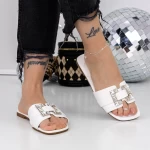 Papuci Dama cu Talpa Joasa 562-1 Alb » meishop.life
