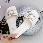 Papuci Dama cu Talpa Joasa 562-1 Alb » meishop.life