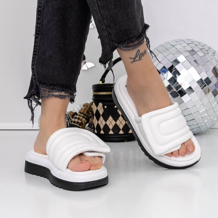 Papuci Dama cu Talpa Joasa 3GH22 Alb » meishop.life