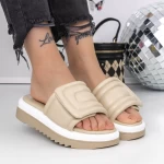 Papuci Dama cu Talpa Joasa 3GH22 Crem » meishop.life