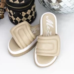 Papuci Dama cu Talpa Joasa 3GH22 Crem » meishop.life