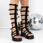 Sandale Dama cu Platforma 3HXS39 Negru » meishop.life