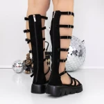 Sandale Dama cu Platforma 3HXS39 Negru » meishop.life