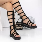 Sandale Dama cu Platforma 3HXS39 Negru » meishop.life