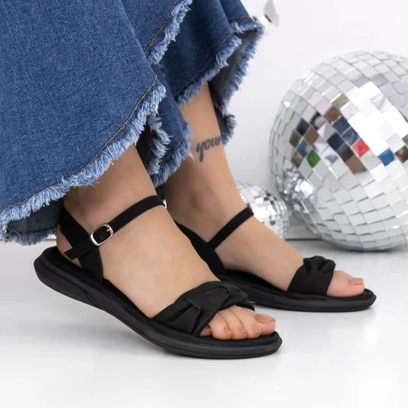 Sandale Dama cu Talpa Joasa 3GZ59 Negru » meishop.life