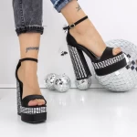 Sandale Dama cu Toc si Platforma 3XKK159 Negru » meishop.life