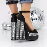 Sandale Dama cu Toc si Platforma 3XKK159 Negru » meishop.life