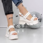 Sandale Dama cu Platforma 3WL260 Alb » meishop.life