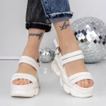 Sandale Dama cu Platforma 3WL260 Alb » meishop.life